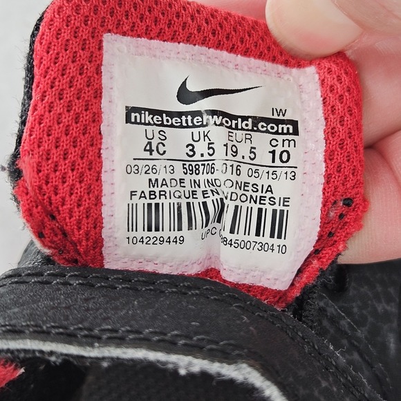 Vtg Nike Black And Red Free Trainer 3.0 Baby‎ Sneakers Boys Shoes Size 4C - Picture 8 of 8